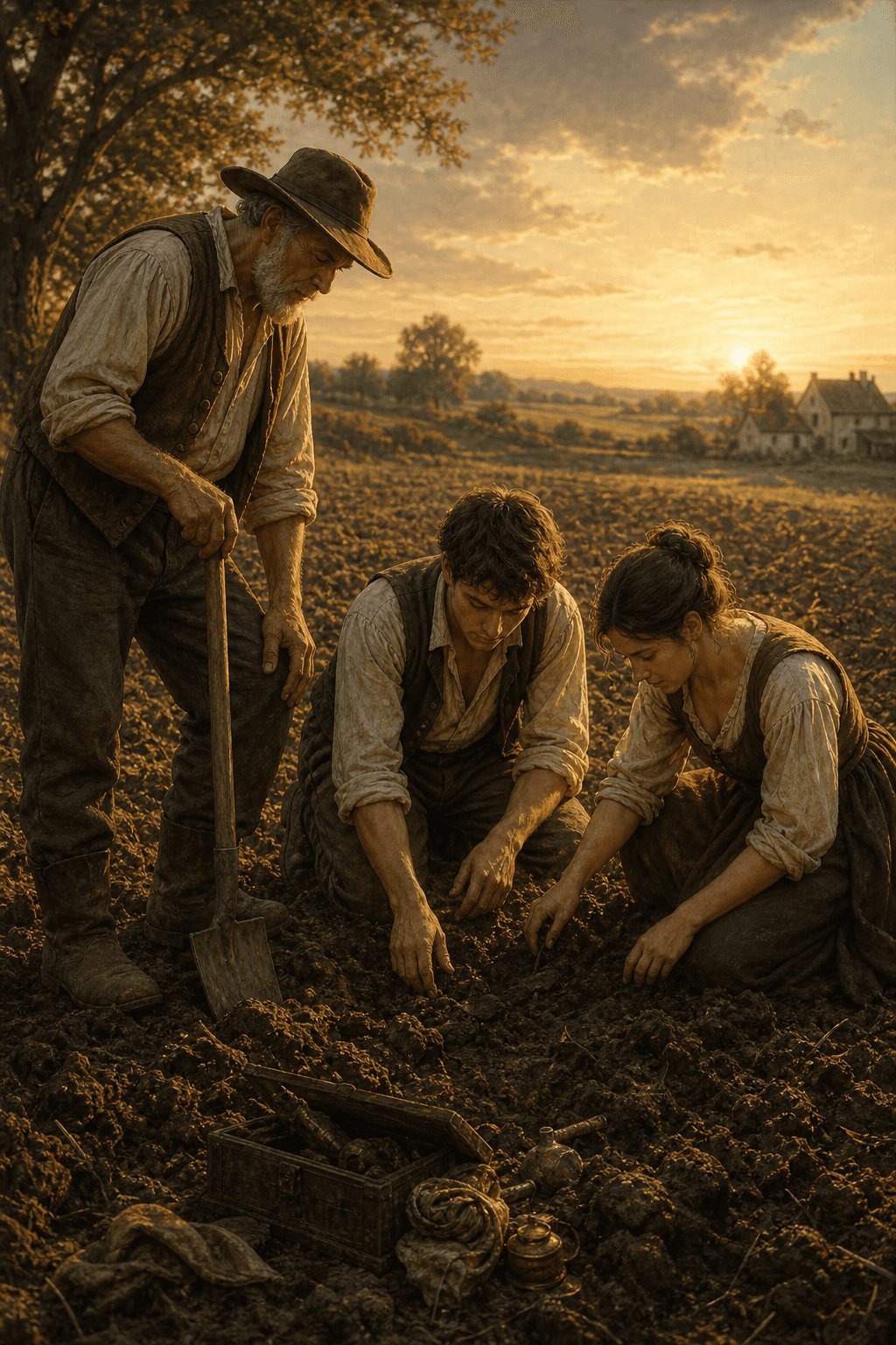 Illustration du Laboureur et ses Enfants